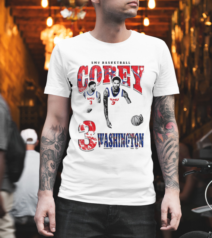 SMU Basketball Corey Washington 3 T-Shirt