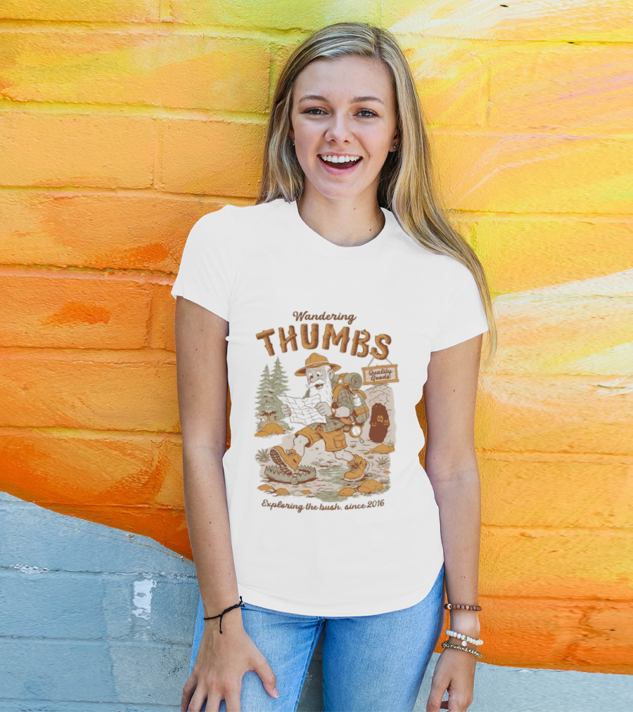 Wandering Thumbs Exploring The Bush Cowboy Bear Camping Since 2016 T-Shirt