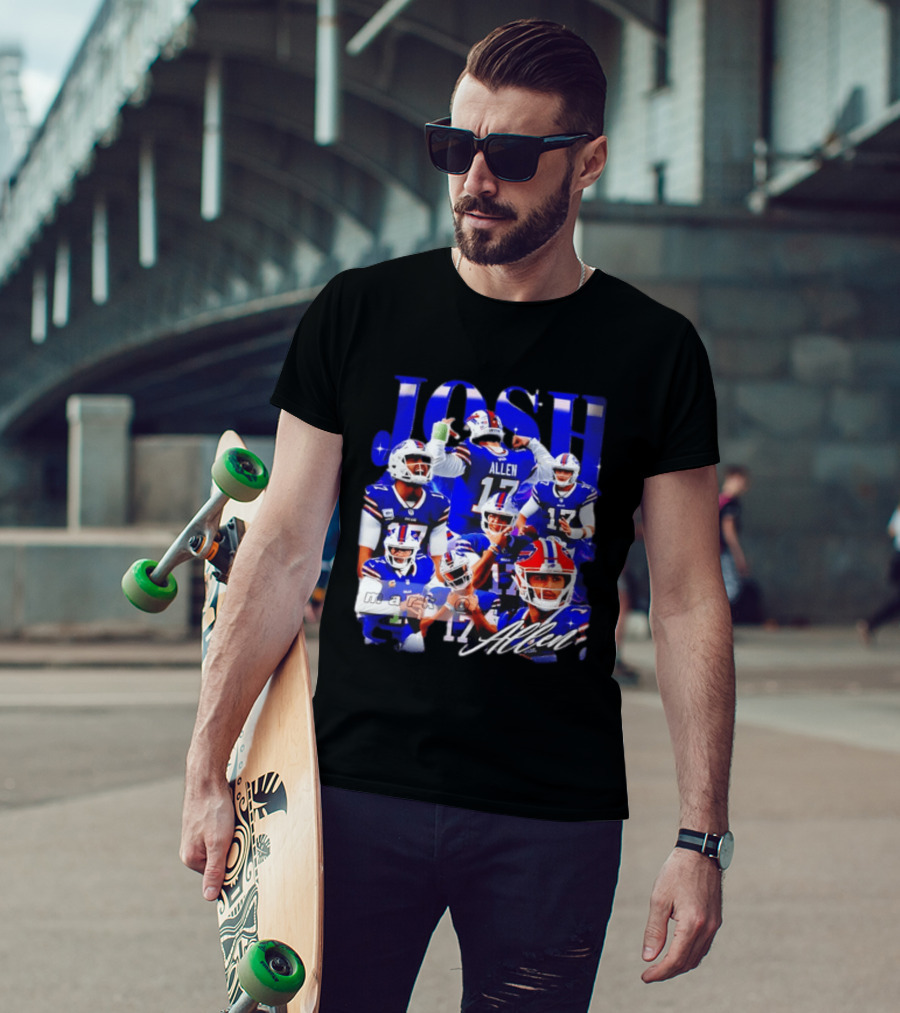 Buffalo Bills Josh Allen Quarterback Celebration Montage T-Shirt