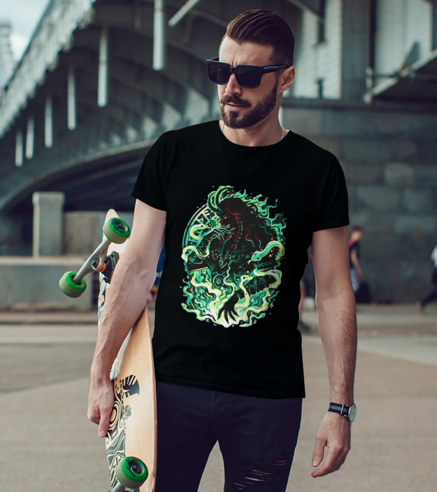 Loki Norse God Of Mischief Mythology With Serpents And Runes T-Shirt