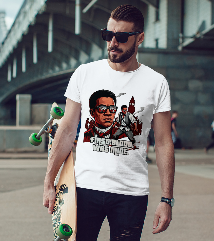 First Blood Was Mine Cool Character Action Scene T-Shirt