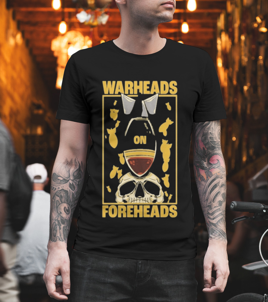 Warheads On Foreheads Skull With Bombs And Paratrooper Wings T-Shirt