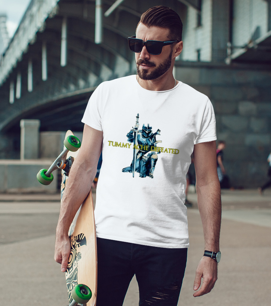 Tummy Ache Defeated Medieval Knight T-Shirt
