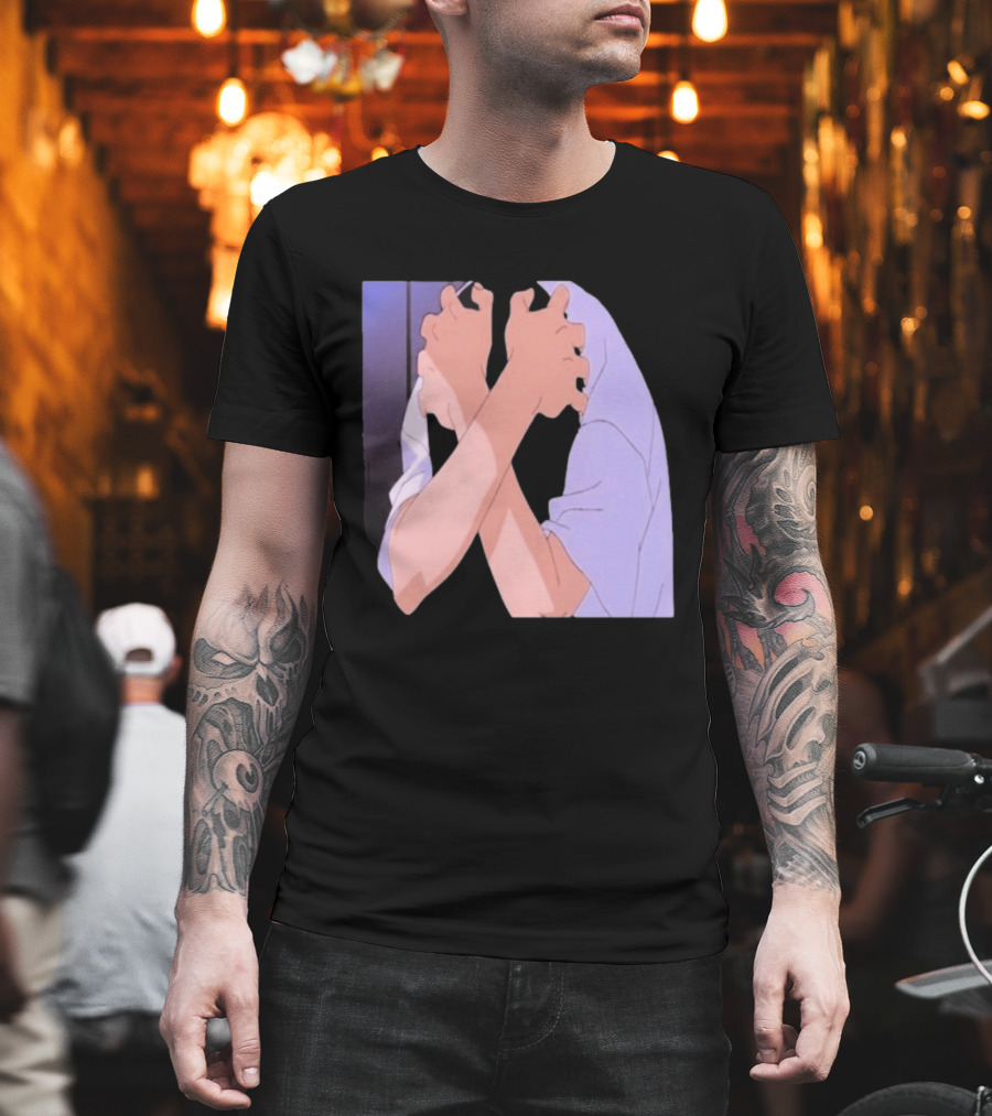 Ikari Shinji Sad Guy Clenched Hands Anime Scene T-Shirt
