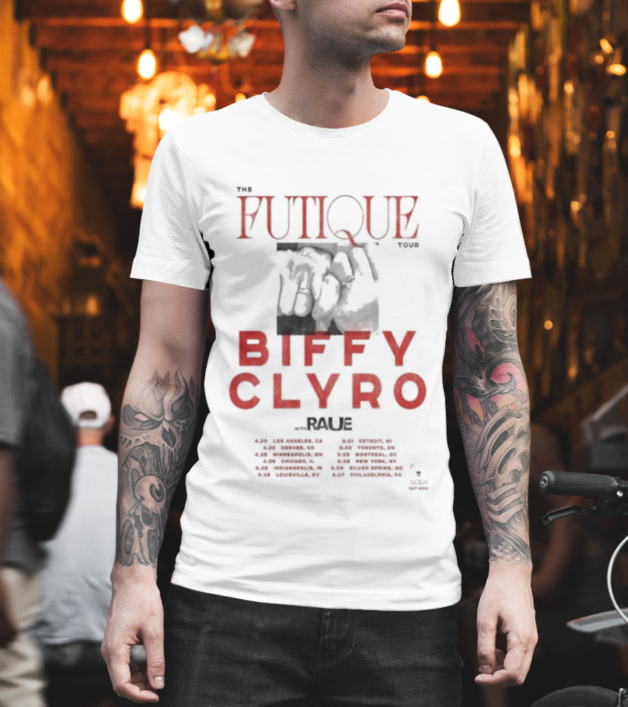 Biffy Clyro Futique 2026 North American Tour Dates Red Black T-Shirt