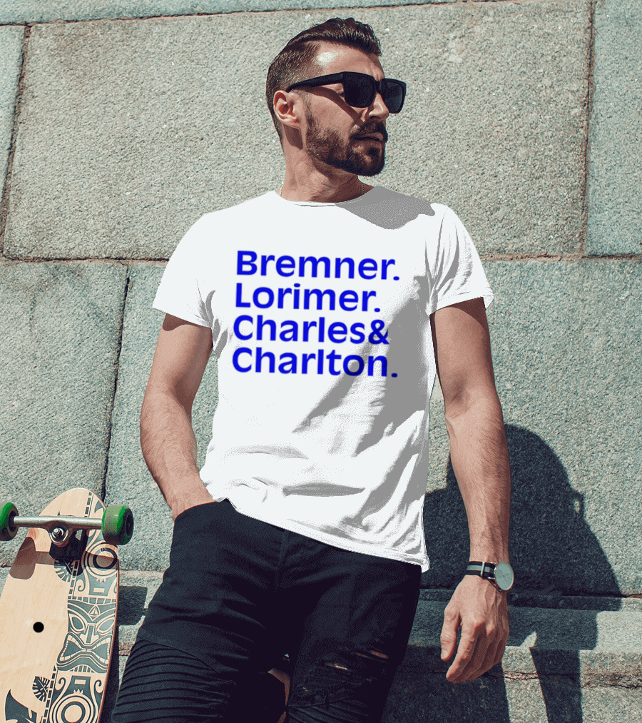 Bremner Lorimer Charles Charlton Football Legends T-Shirt