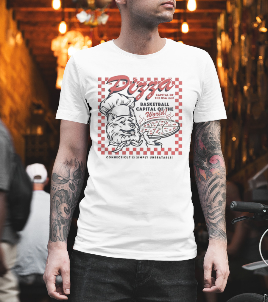 Pizza Capital Of The USA Basketball Capital Of The World Chef's Signature T-Shirt