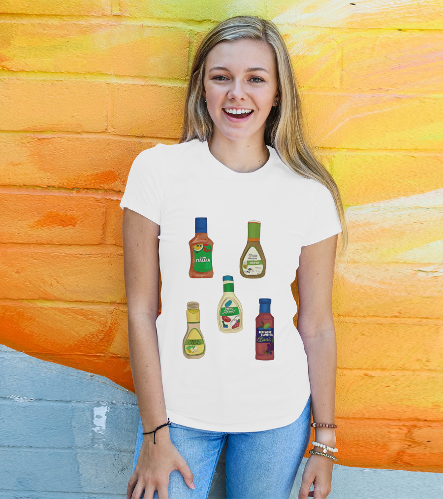 Italian Greek Ranch Caesar Olive Oil Salad Dressing Bottles T-Shirt
