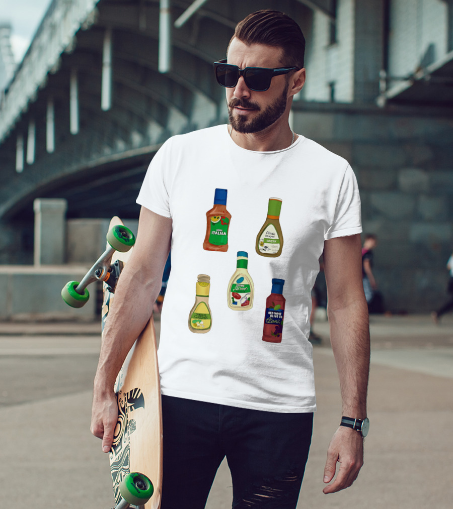 Italian Greek Ranch Caesar Olive Oil Salad Dressing Bottles T-Shirt