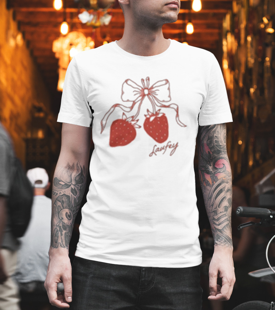 Laufey Strawberry Bow T-Shirt