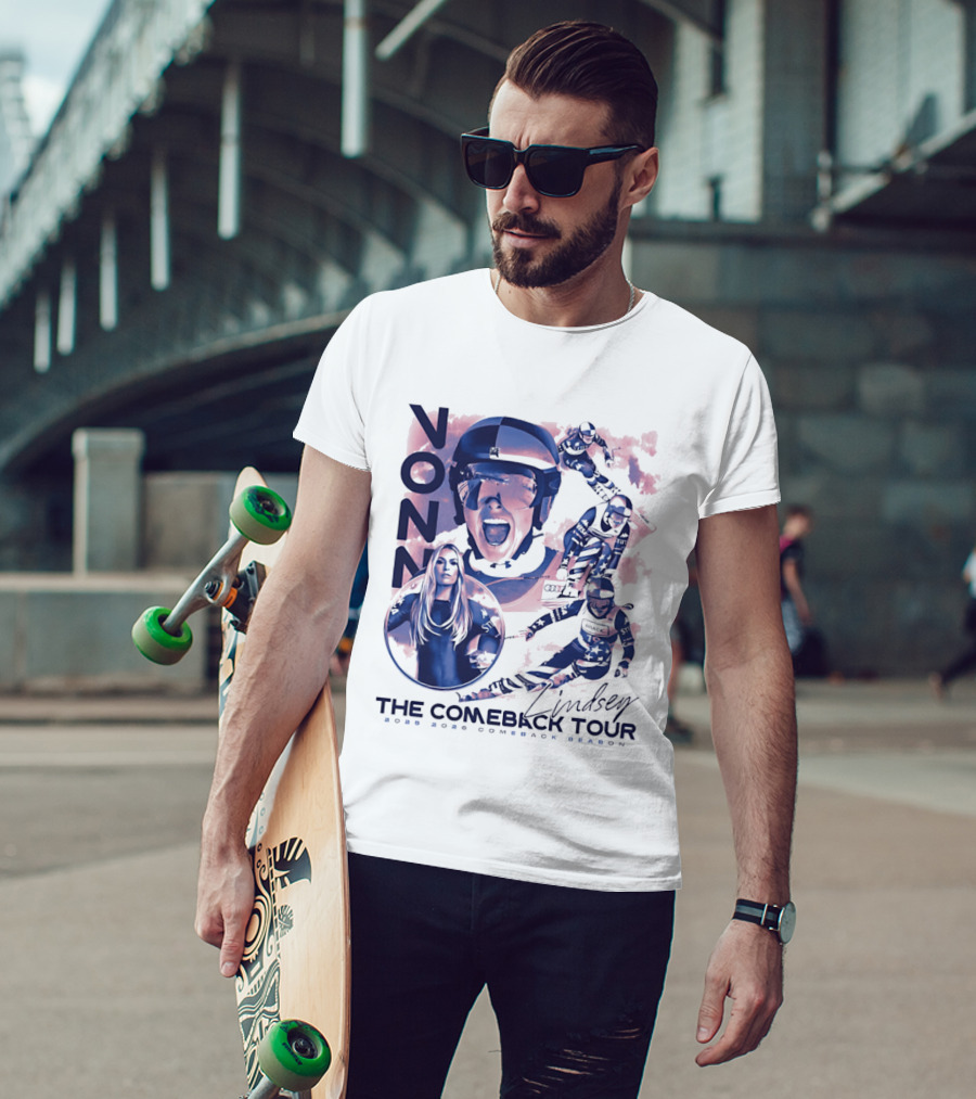 Lindsey Vonn The Comeback Tour 2025 2026 Comeback Season Alpine Skiing Adventure T-Shirt