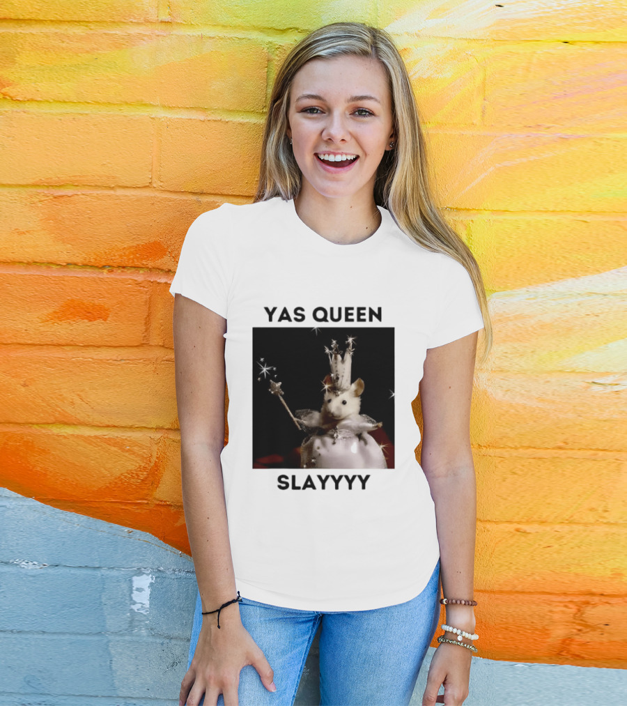 Yas Queen Slayyyy Mouse With Crown And Wand Magic T-Shirt