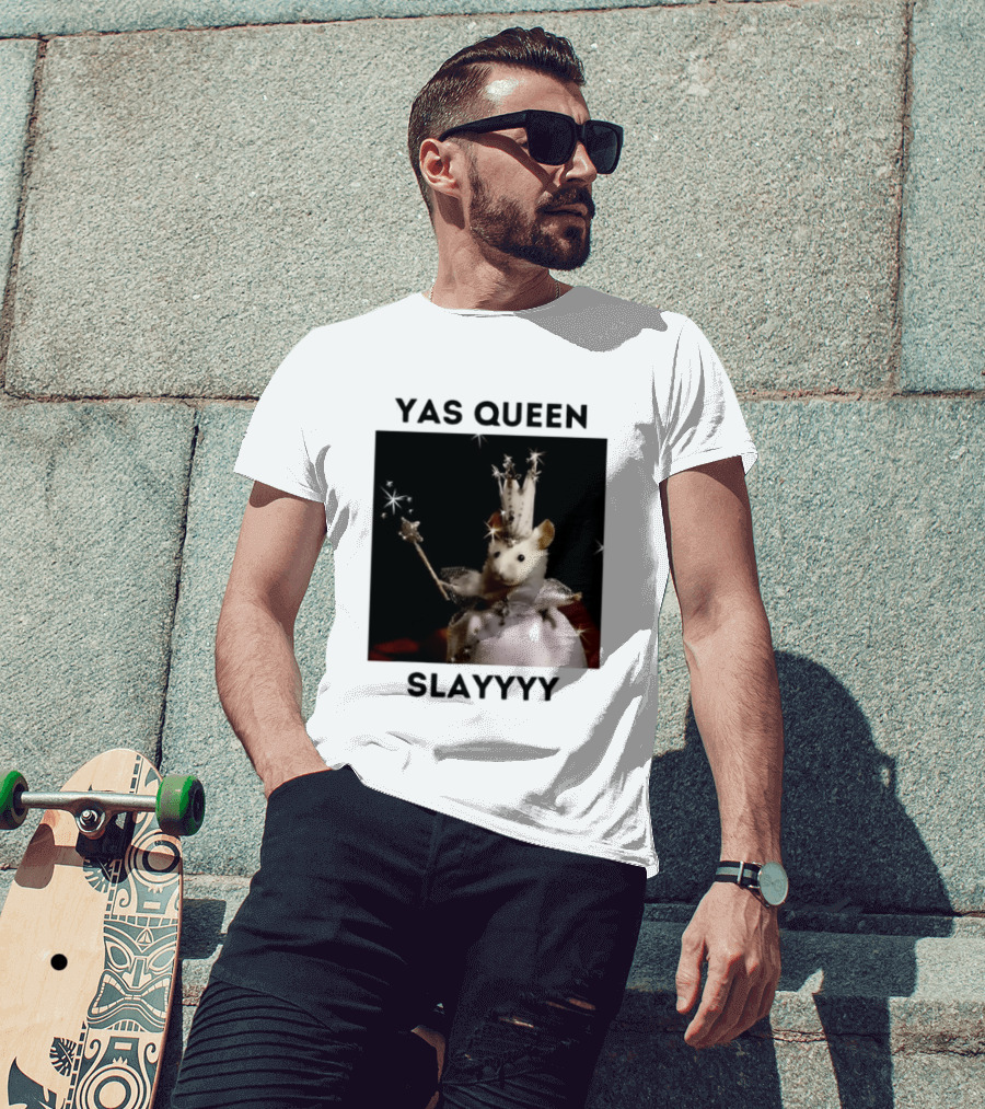 Yas Queen Slayyyy Mouse With Crown And Wand Magic T-Shirt