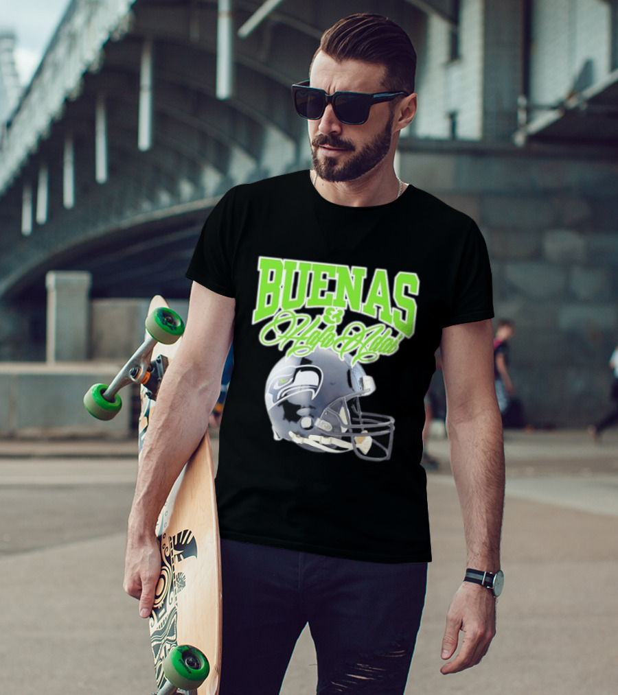 BUENAS Hafa Adai Seattle Seahawks Helmet T-Shirt