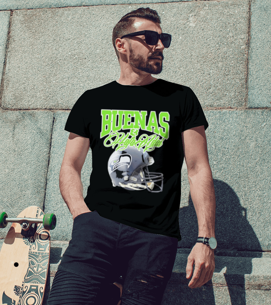 BUENAS Hafa Adai Seattle Seahawks Helmet T-Shirt
