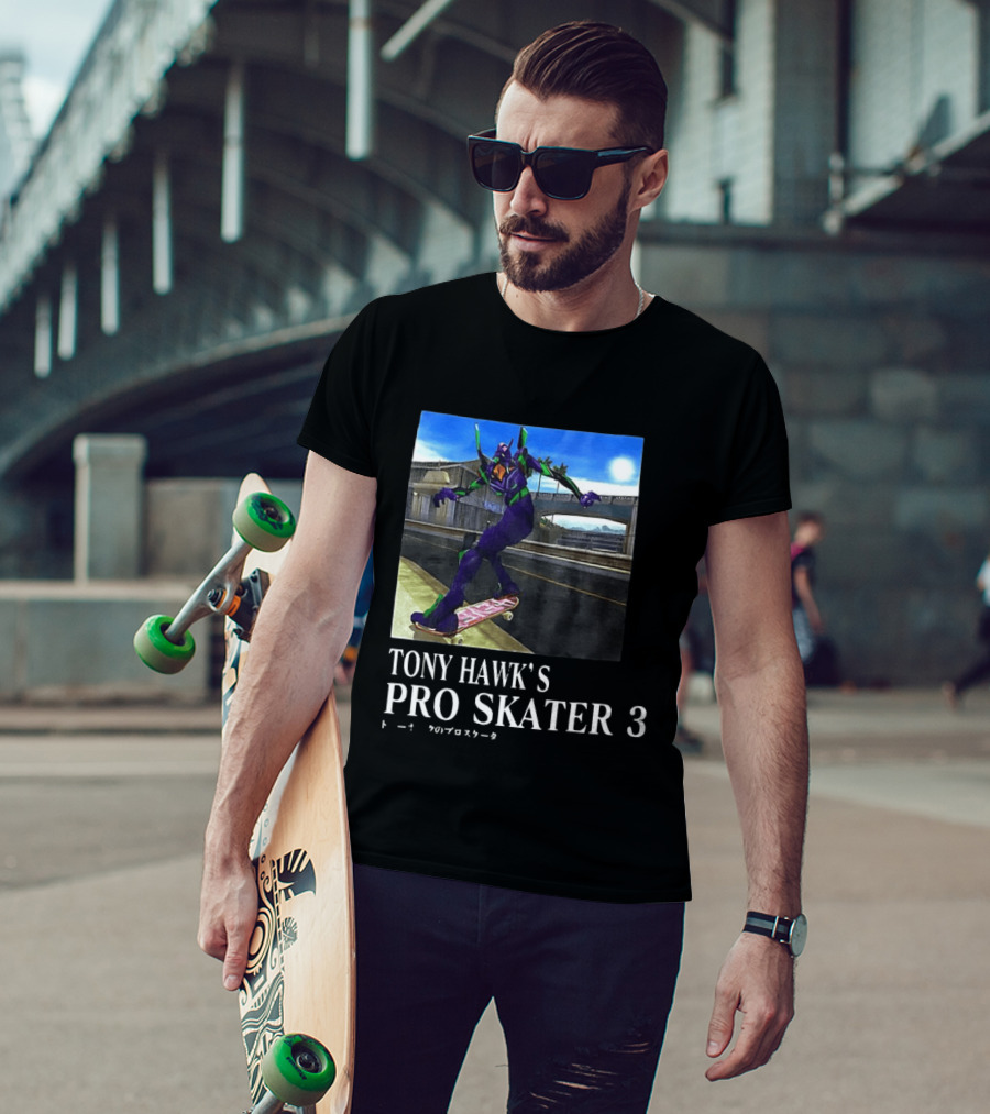 Tony Hawk's Pro Skater 3 Evangelion Crossover Skating Scene T-Shirt