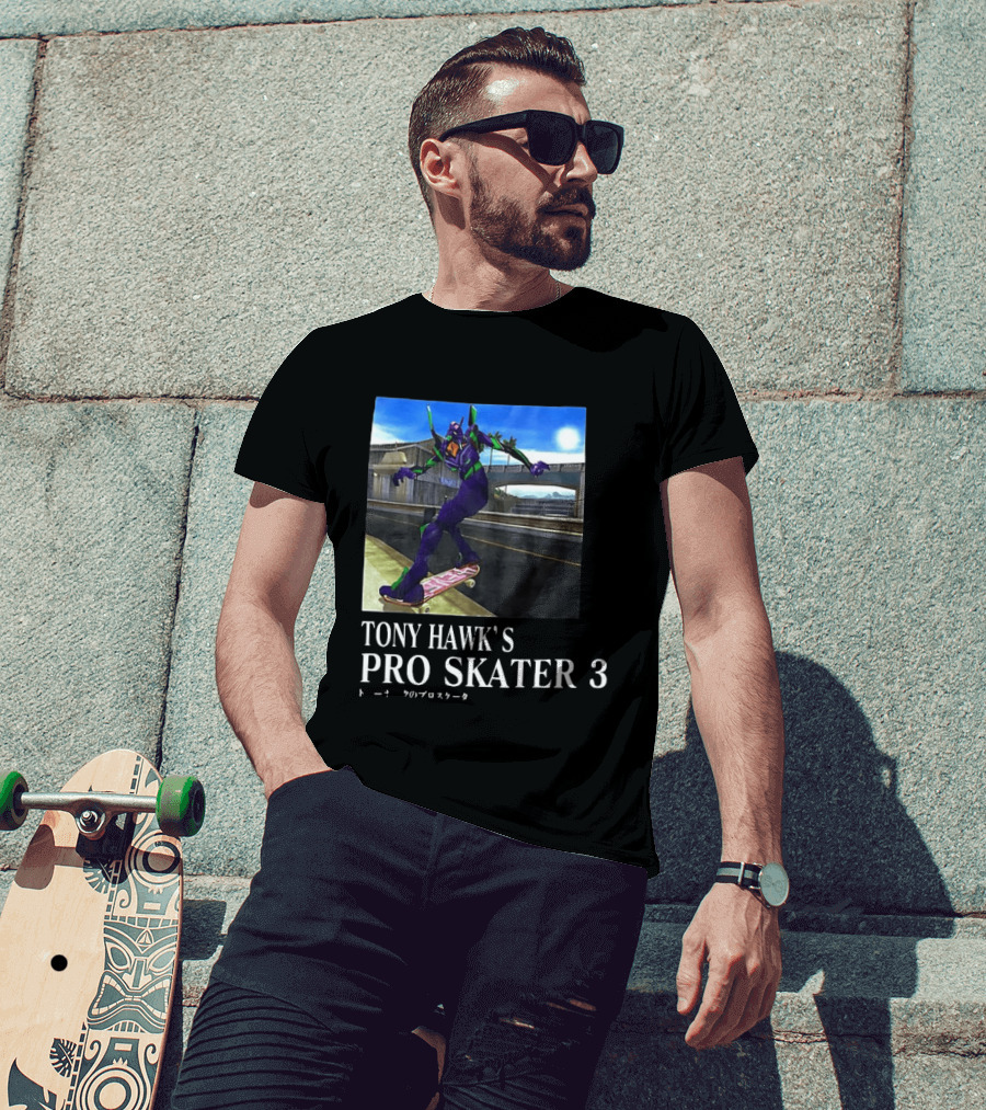 Tony Hawk's Pro Skater 3 Evangelion Crossover Skating Scene T-Shirt