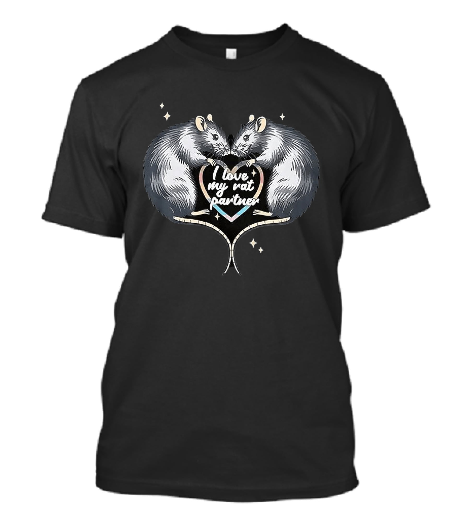 I Love My Rat Partner Heart And Rat T-Shirt
