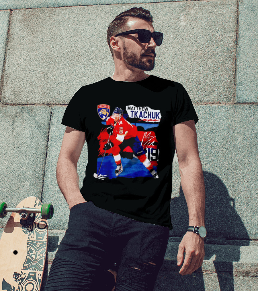 Matthew Tkachuk 19 Florida Panthers NHL Hockey Player Image T-Shirt