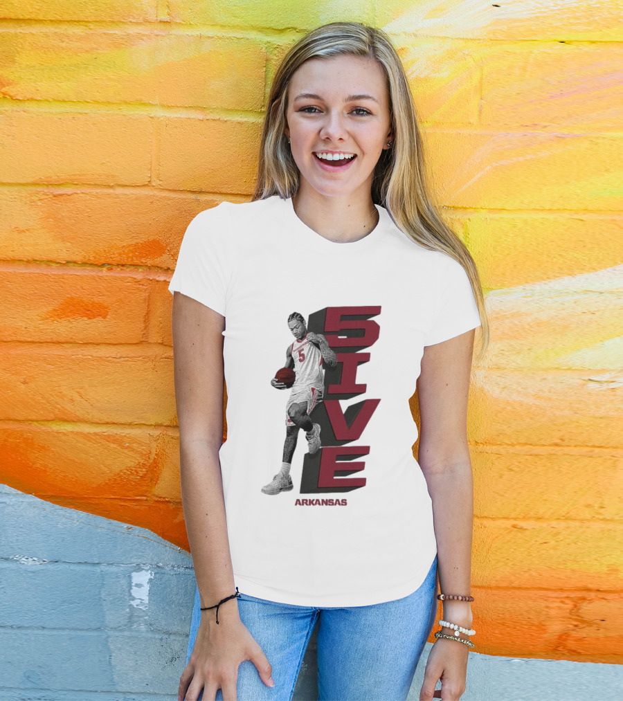 Darius Acuff Jr. 5ive Arkansas Razorbacks Basketball Player T-Shirt