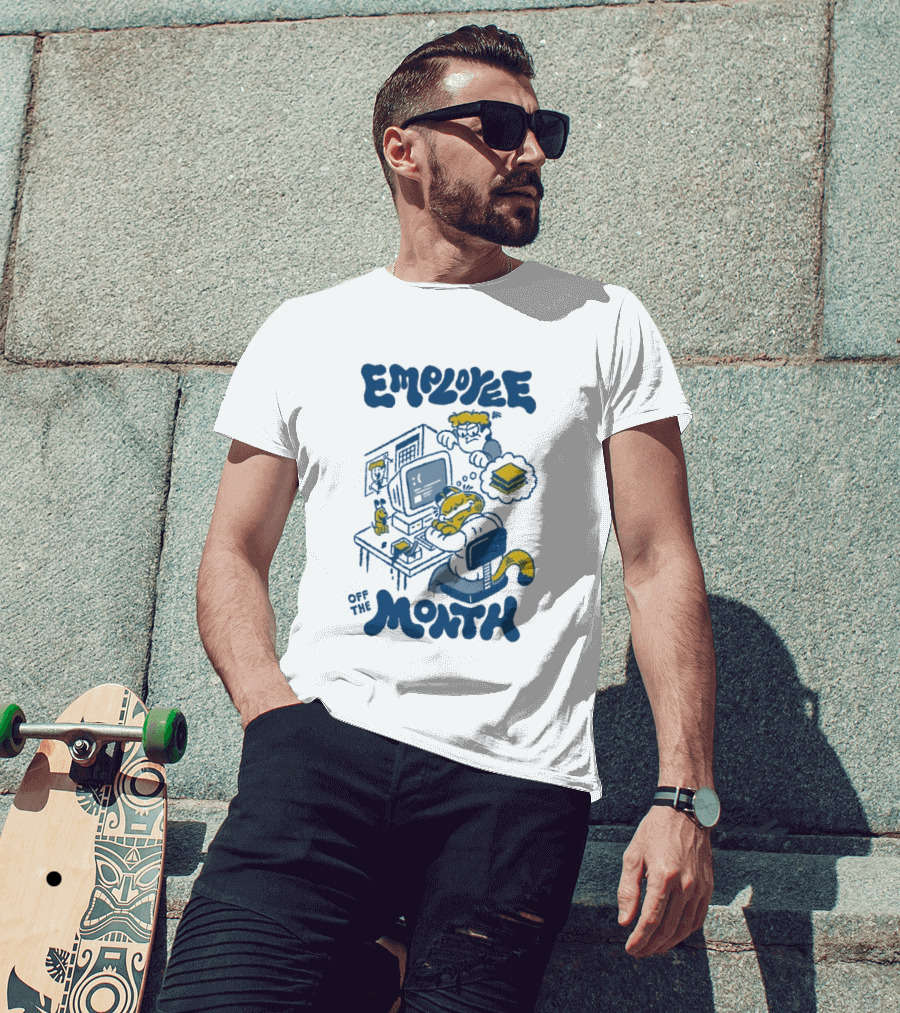 Employee Of The Month Henrique Torres Cat Sleeping Computer Sandwich T-Shirt