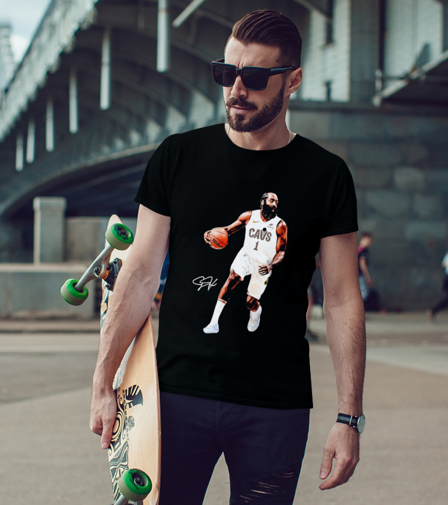 James Harden Basketball CAVS 1 Cavaliers Signature Debut T-Shirt