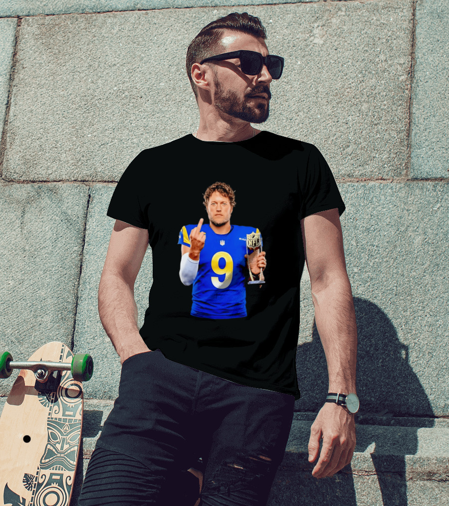 Matthew Stafford Los Angeles Rams 2025 MVP Gesture NFL Trophy T-Shirt