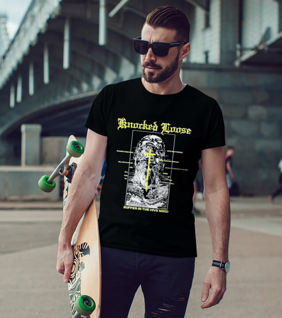 Knocked Loose Suffer In The Hive Mind Cross With Statue T-Shirt