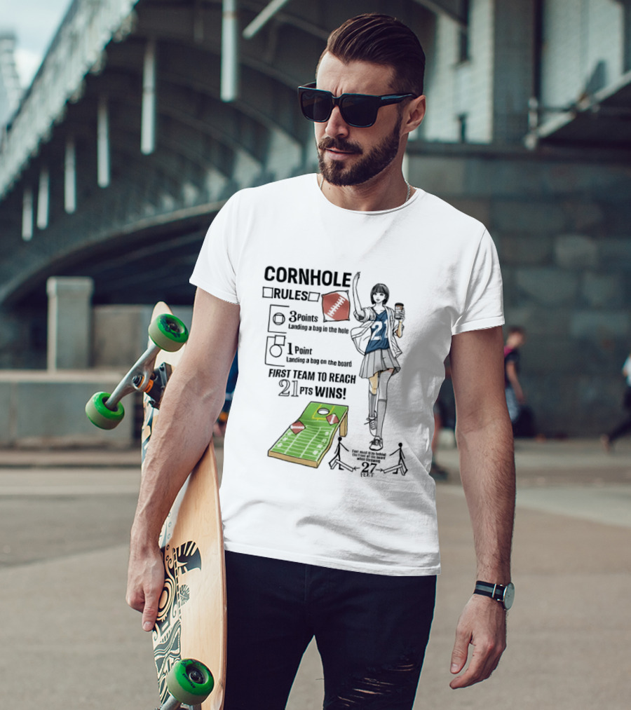 Cornhole Rules First Team To Reach 21 Points Wins T-Shirt