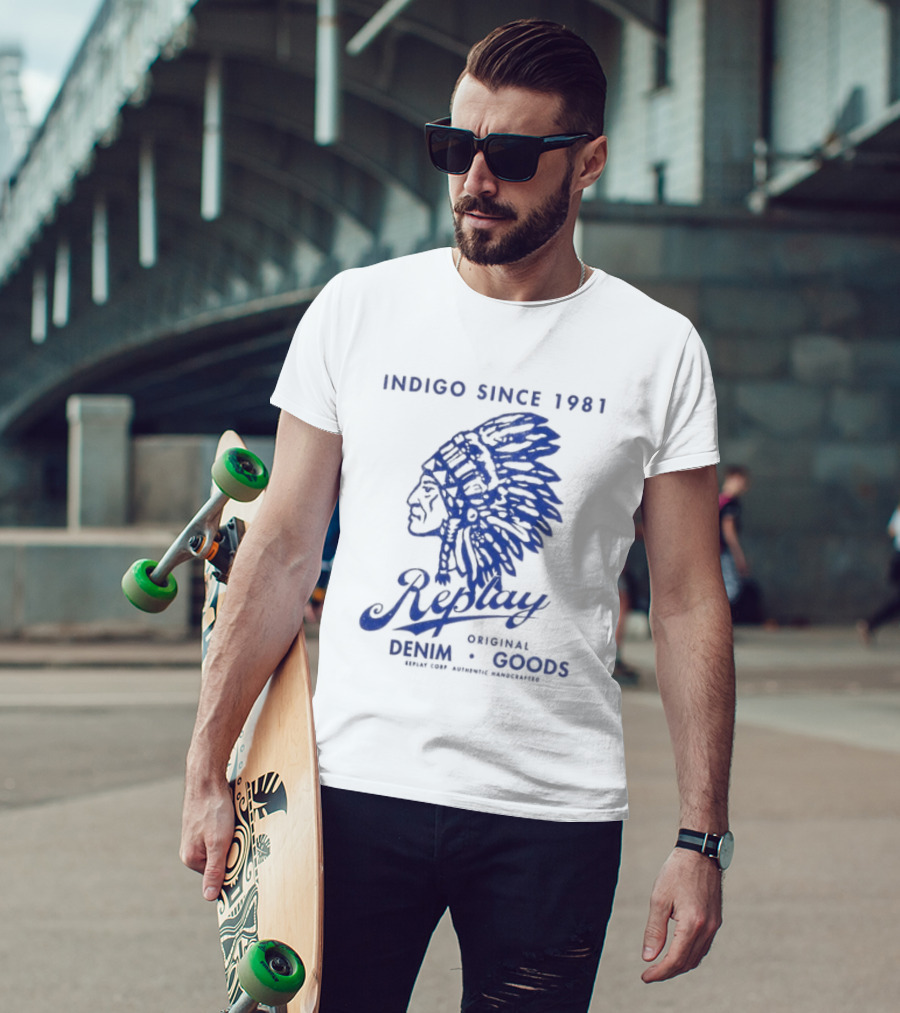 Indigo Since 1981 Replay Original Denim Goods T-Shirt