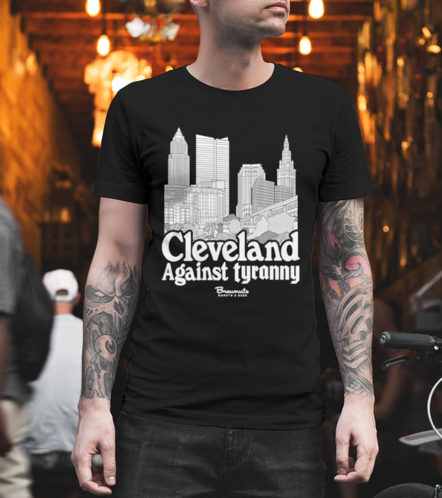 Cleveland Against Tyranny City Skyline Tower City Terminal Towers T-Shirt