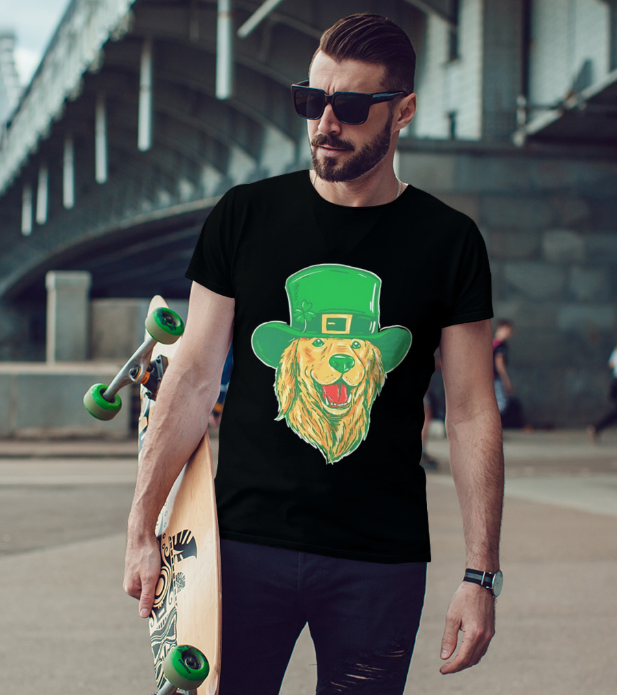 Leprechaun Golden Retriever St. Patrick's Day 2026 Celebration T-Shirt