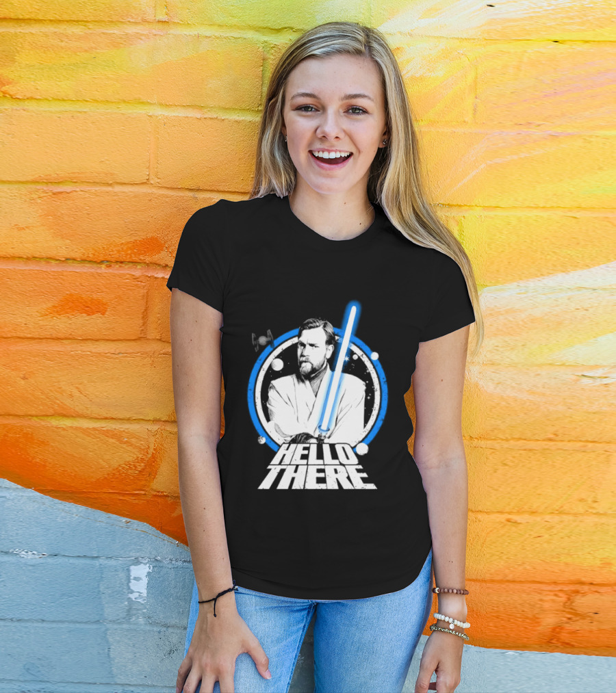 Obi Wan Kenobi Hello There Lightsaber Circle T-Shirt