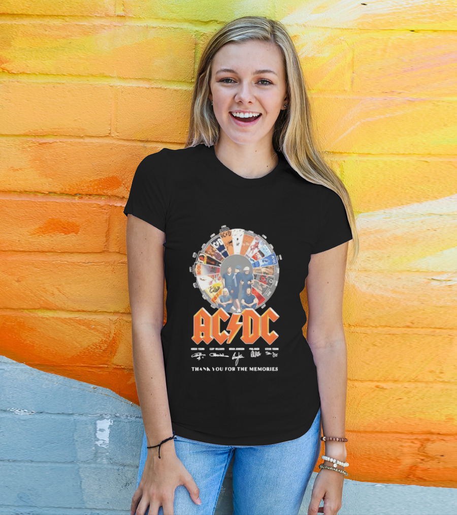 AC DC Band Name Album Collage Thank You For The Memories T-Shirt