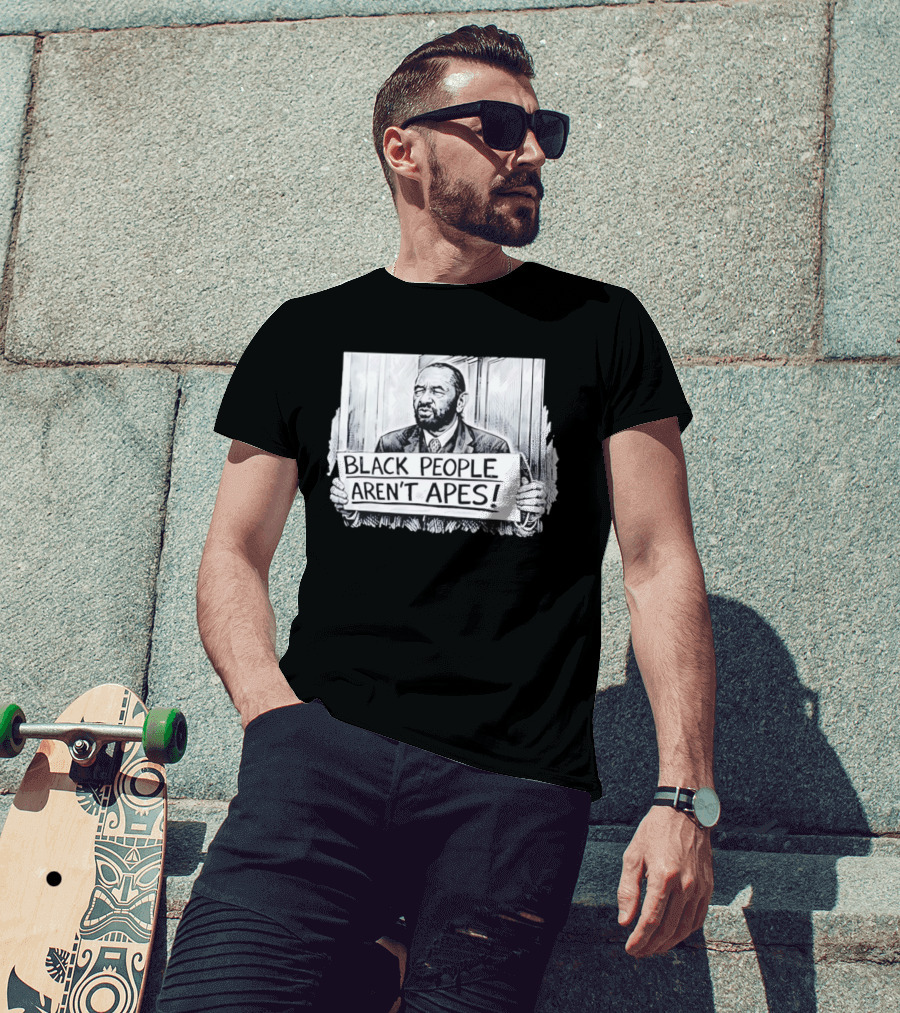 Black People Aren't Apes Black Men And Holding Sign Sketch T-Shirt