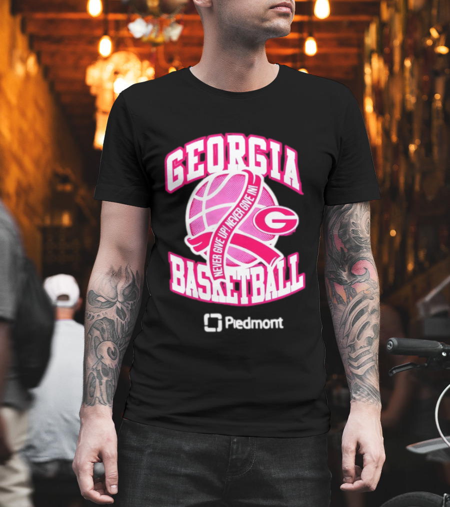 Georgia Bulldogs Never Give Up Never Give In Women's Basketball T-Shirt