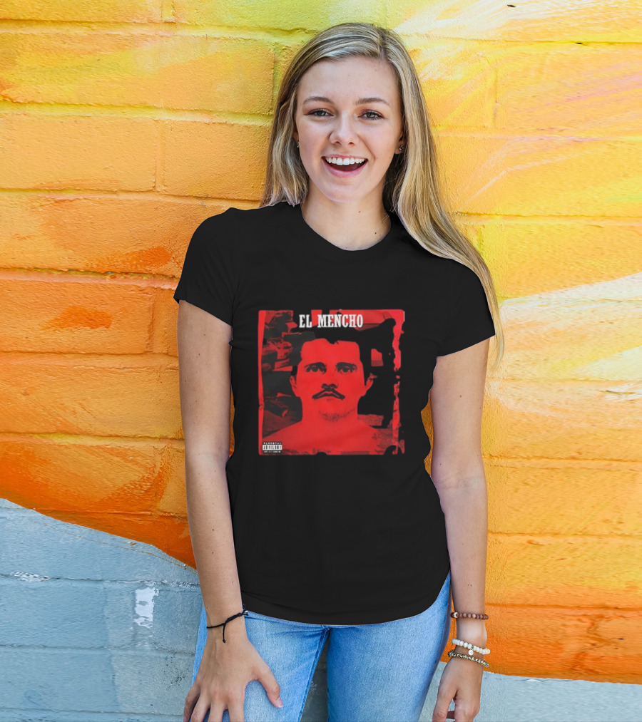 El Mencho CJNG Red Portrait Explicit Content T-Shirt