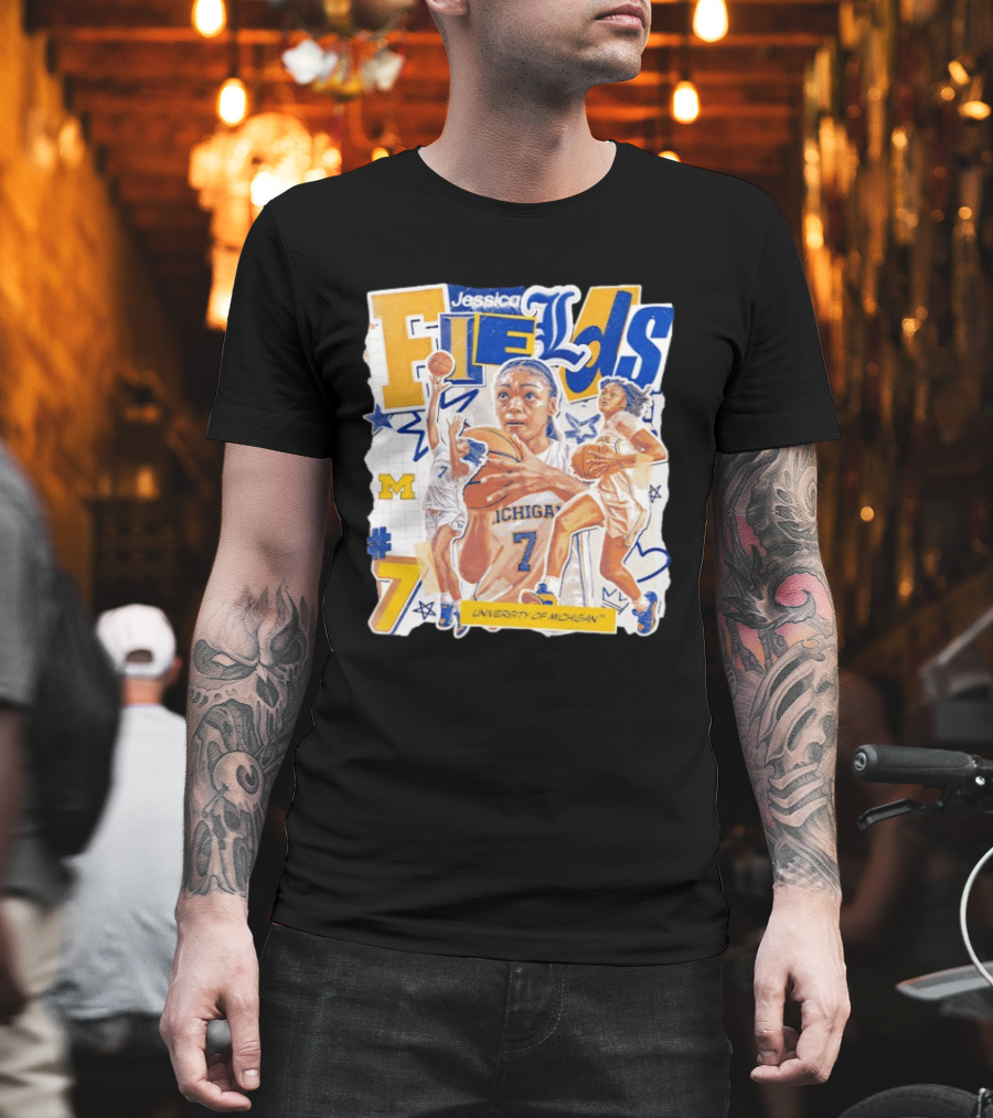 Jessica Fields University of Michigan Basketball Number 7 T-Shirt