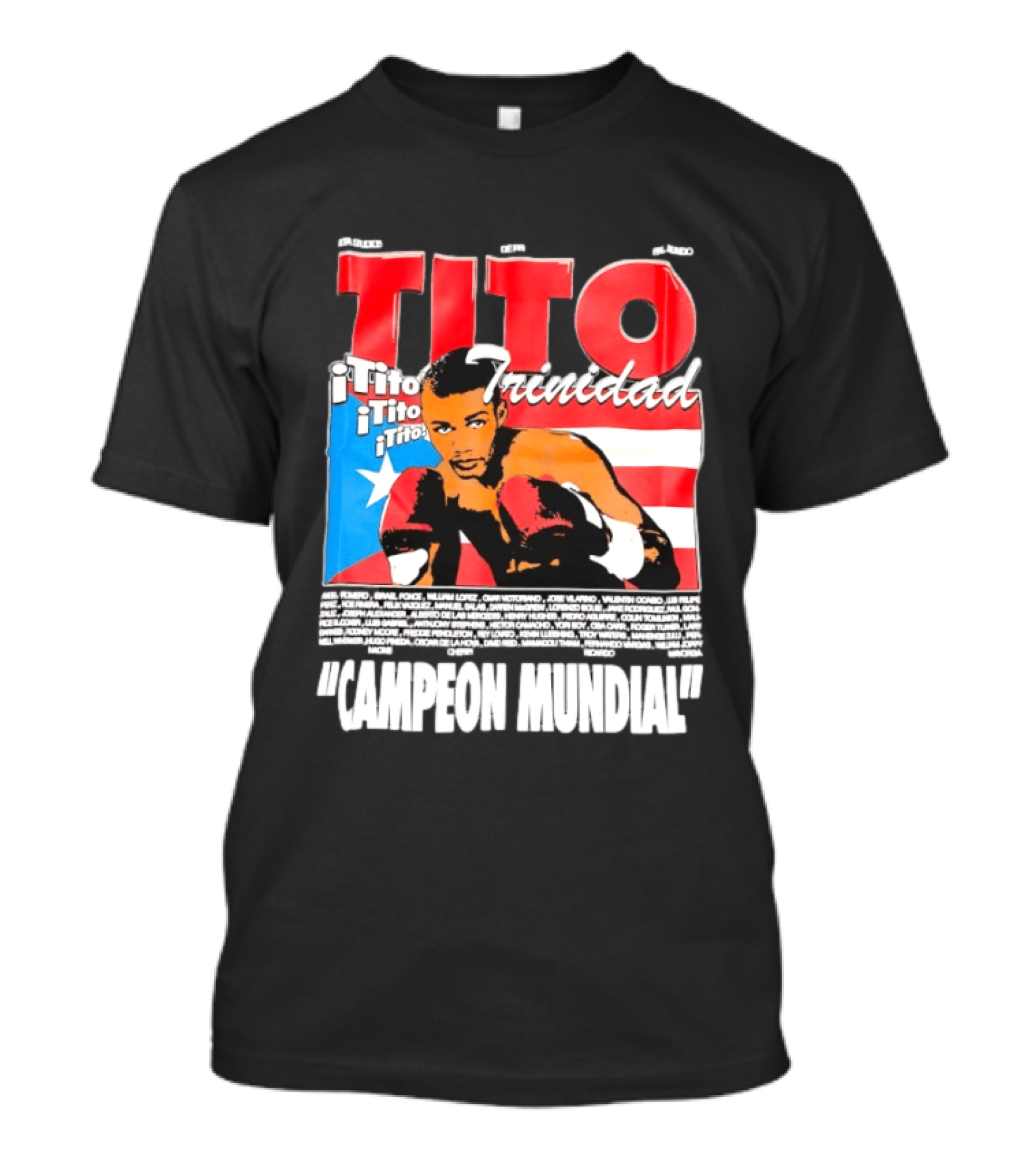Tito Trinidad Campeon Mundial Puerto Rican Flag Boxing Legend T-Shirt