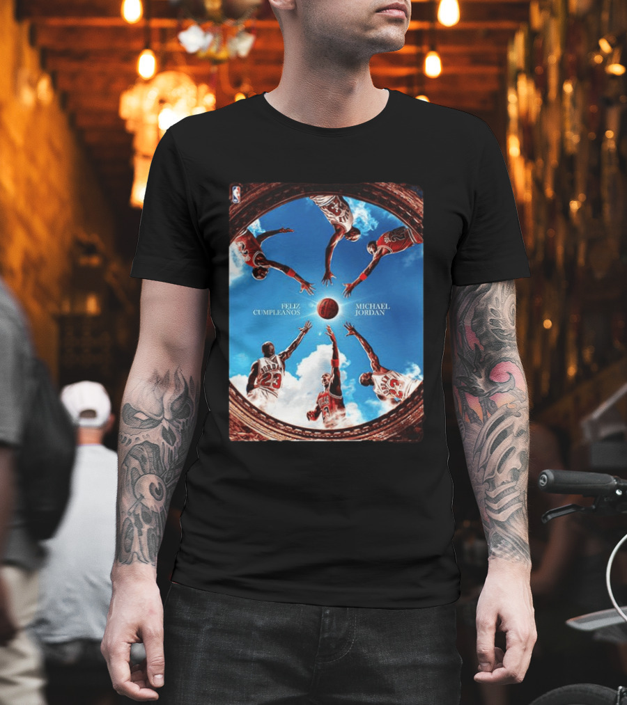 Feliz Cumpleaños Michael Jordan Basketball Reach Sky 23 T-Shirt