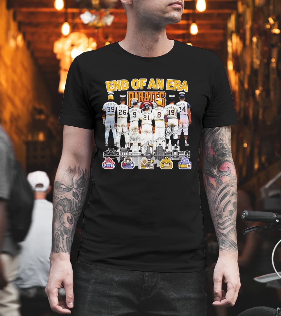 End of an Era Pittsburgh Pirates Parker Face Mazeroski Clemente Stargell Friend Groat T-Shirt