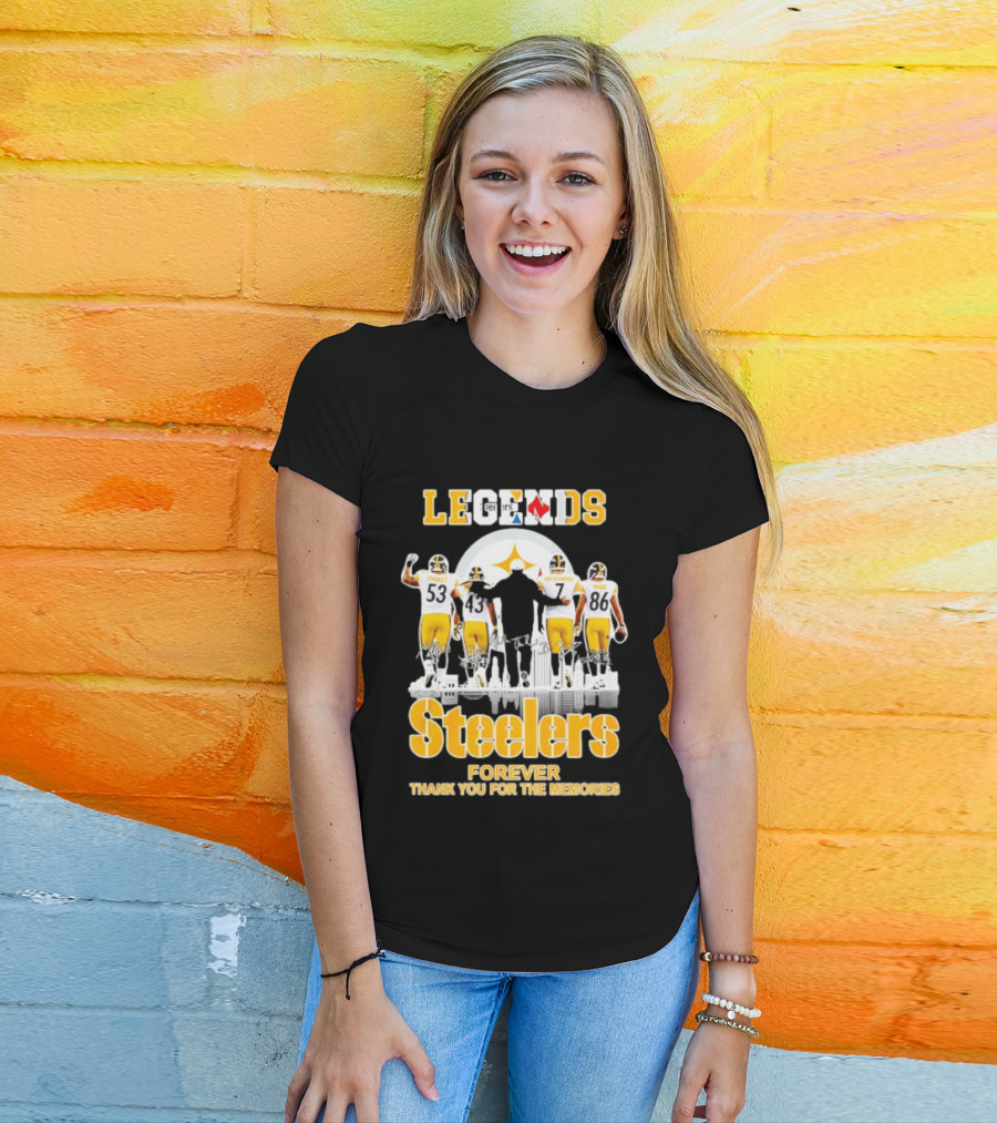 Steelers Legends Forever Thank You For The Memories City Skyline T-Shirt