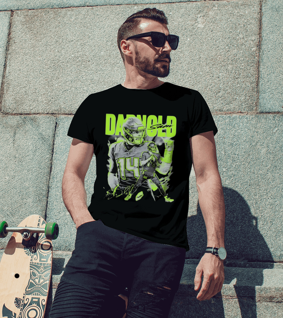 Sam Darnold Seattle Number 14 Neon Sports T-Shirt
