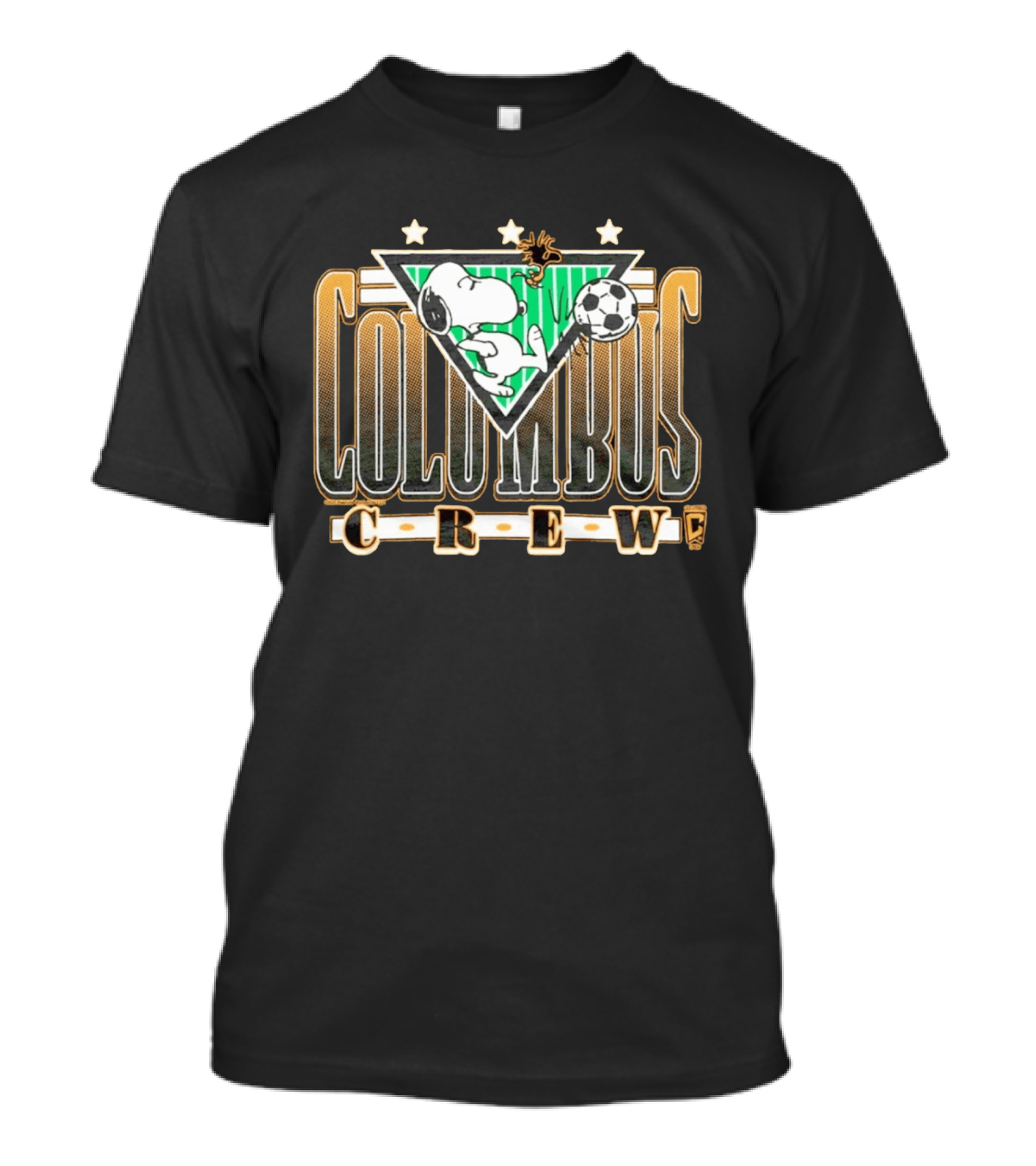 Peanuts Snoopy Columbus Crew Soccer Cartoon Collaboration T-Shirt