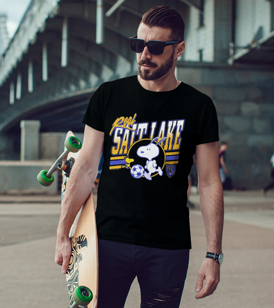 Real Salt Lake Snoopy Soccer Collaboration Peanuts Comic T-Shirt