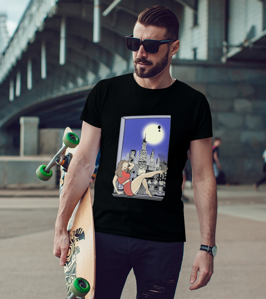 Pauline TheSpaceVixen Urban Moonlit Cityscape T-Shirt