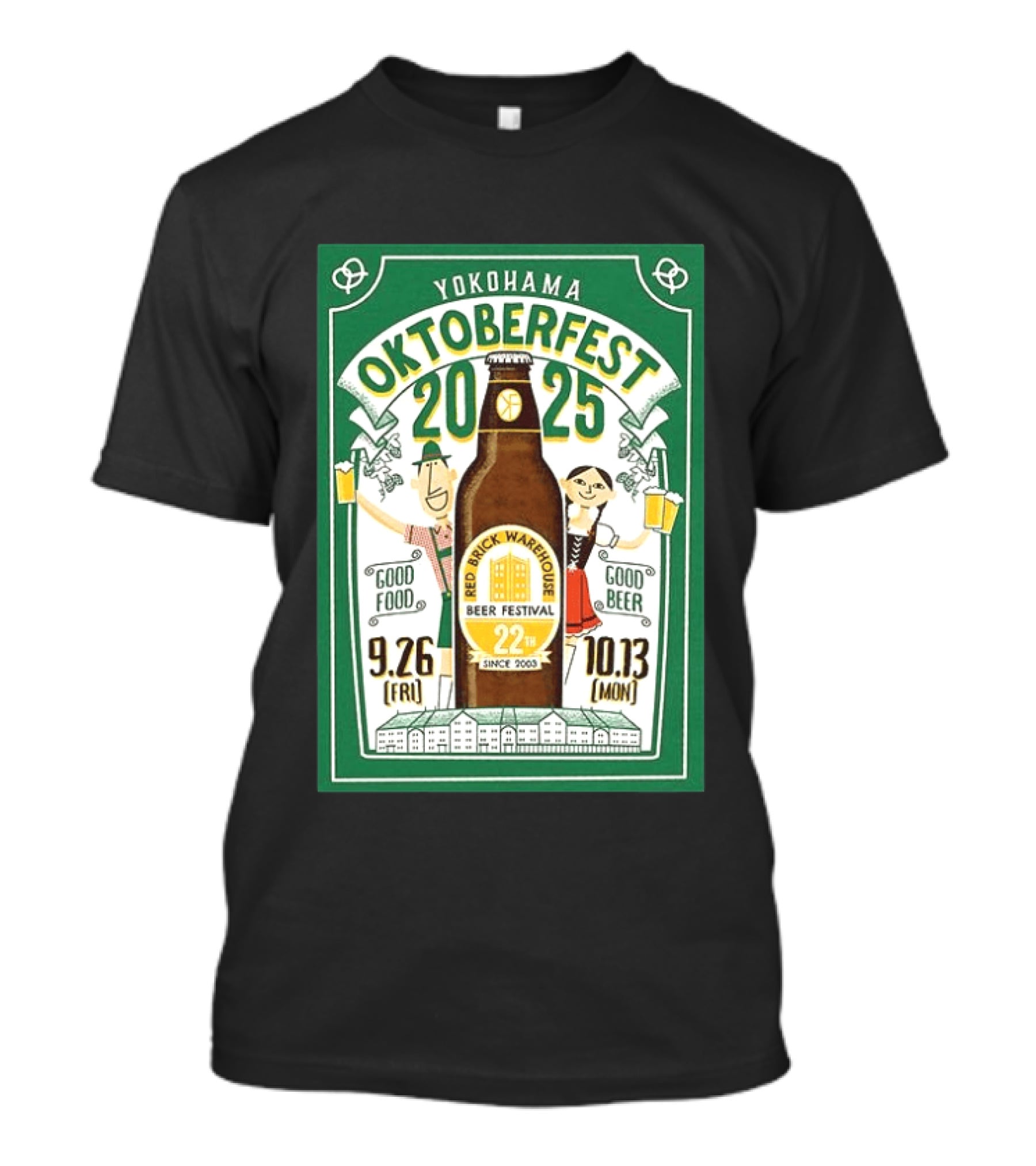 Yokohama Oktoberfest 2025 Red Brick Warehouse Beer Festival 22nd Anniversary Good Food Good Beer T-Shirt