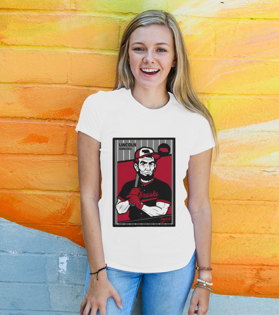 Lincoln Nebraska Cornhuskers Baseball Card Triple B T-Shirt