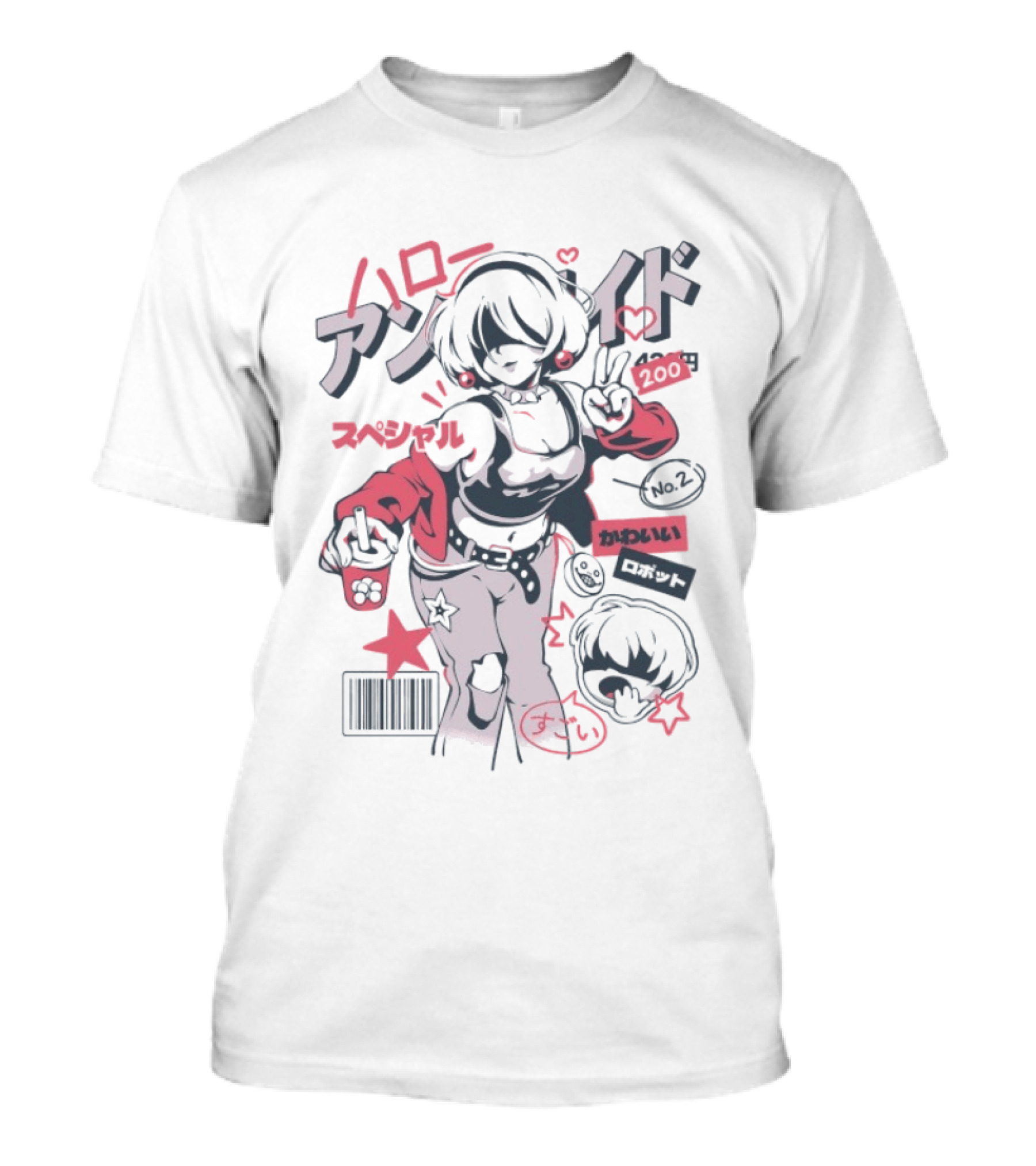 Hello Android No.2 Special Kawaii Robot Waifu Manga Aesthetic T-Shirt