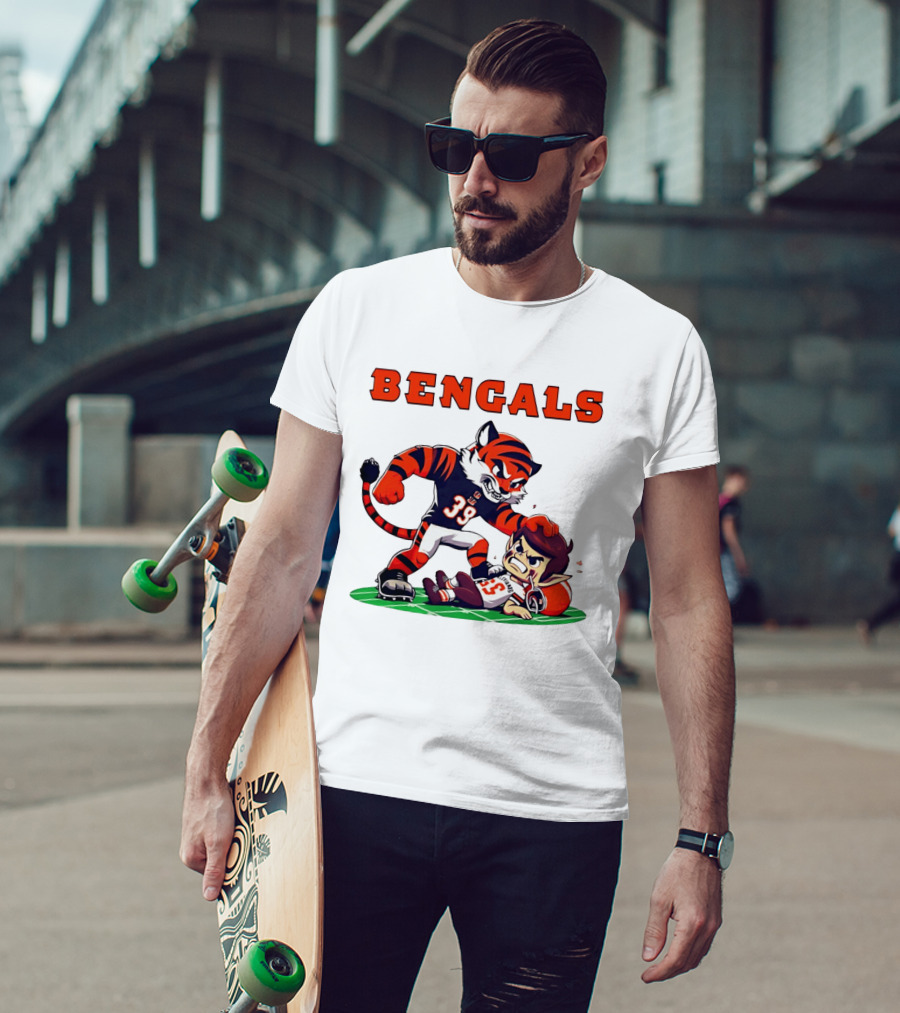 Cincinnati Bengals Rivals Cleveland Browns Cartoon T-Shirt